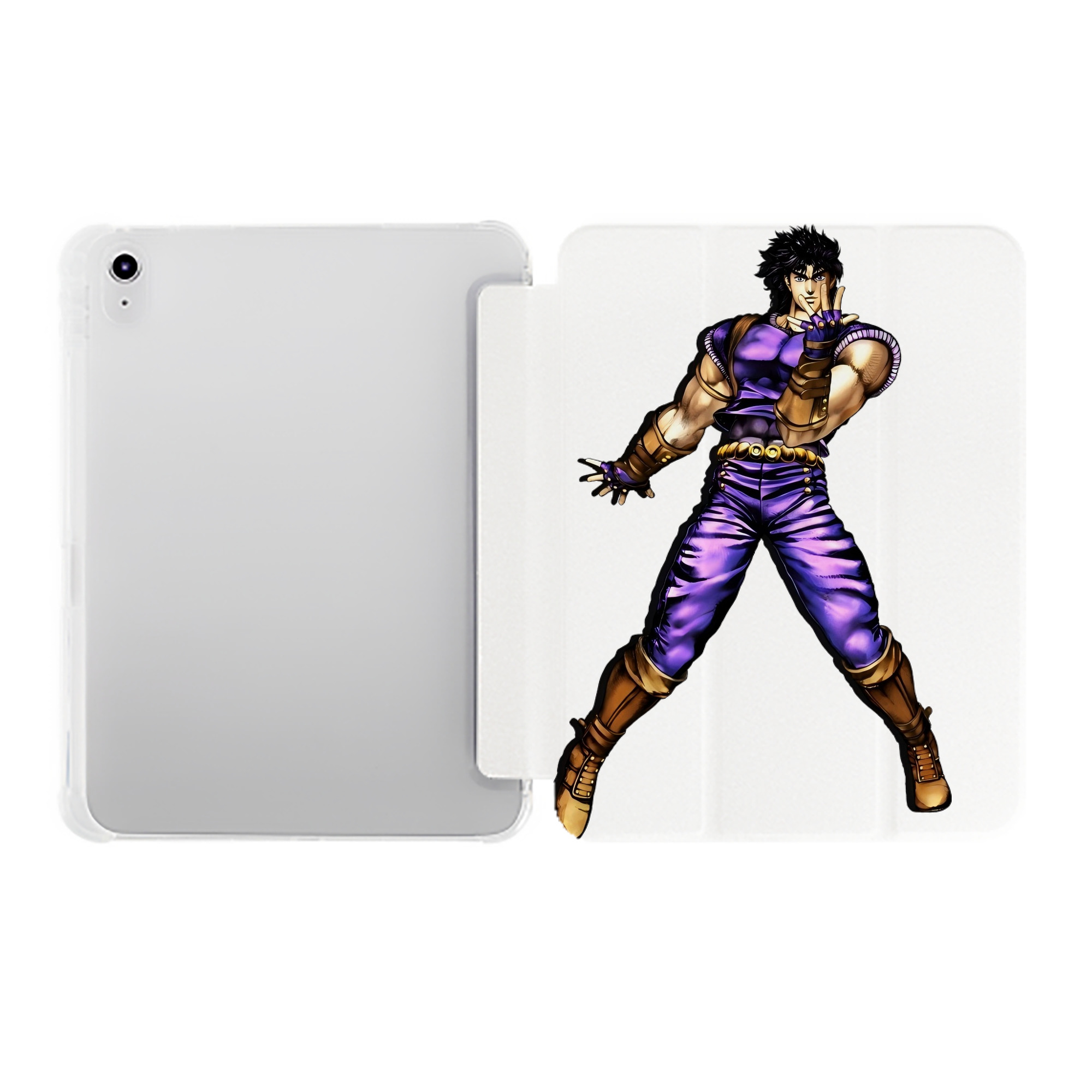（画像用） ジョジョの奇妙な冒険 /ジョナサン?ジョースター JoJo's Bizarre Adventure Jonathan Joestar IPad ケース ペン収納付き 三つ折りスタンド PUレザー×シリコン 対応機種9.5/10.5/10.9インチ